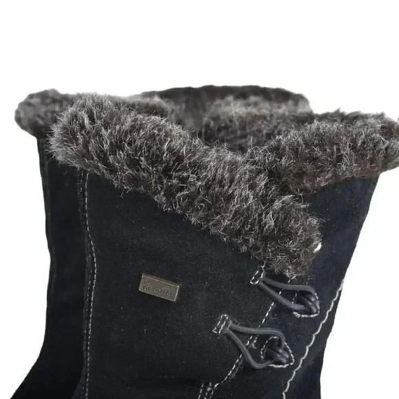 Rieker Suede Winter  Ankle Boots Lined Genuine Leather Black Size 38 - Picture 7 of 12